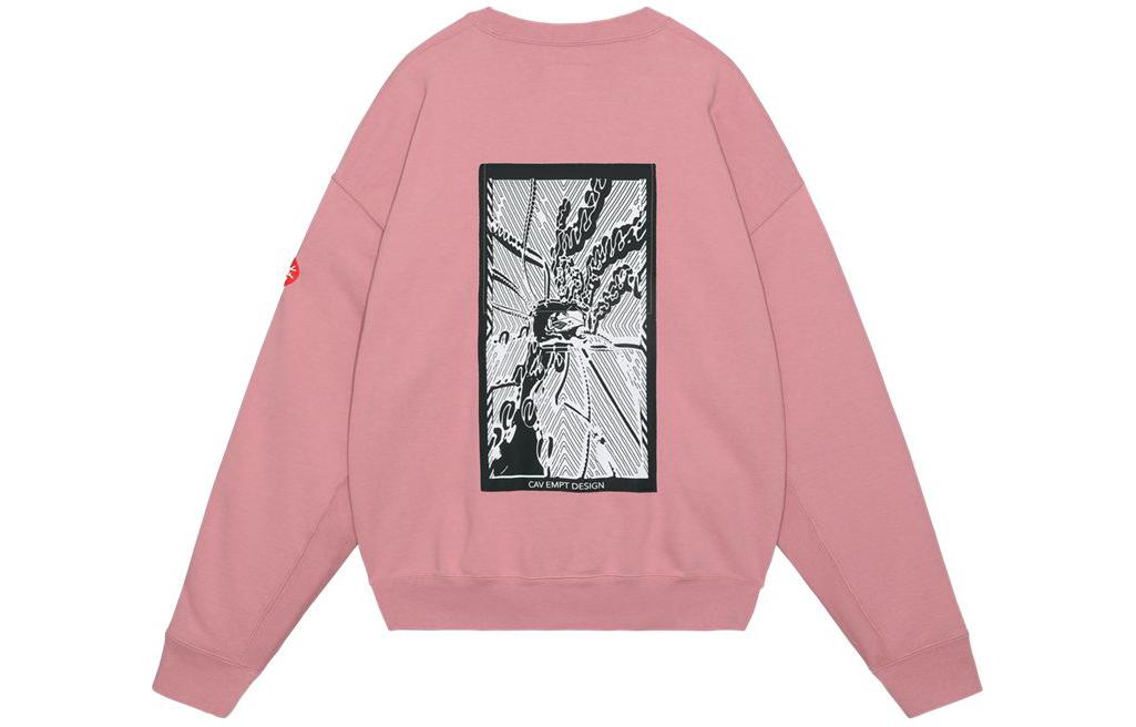 Lookbook Cav Empt 圖案印花圓領長袖衛衣 粉色 CGV7378