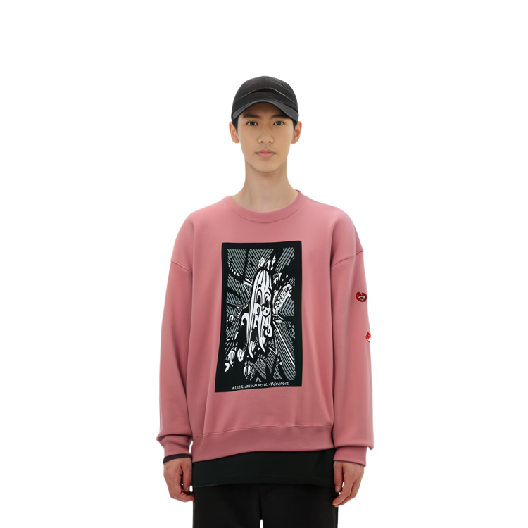 Purchase Cav Empt 圖案印花圓領長袖衛衣 粉色 CGV7378