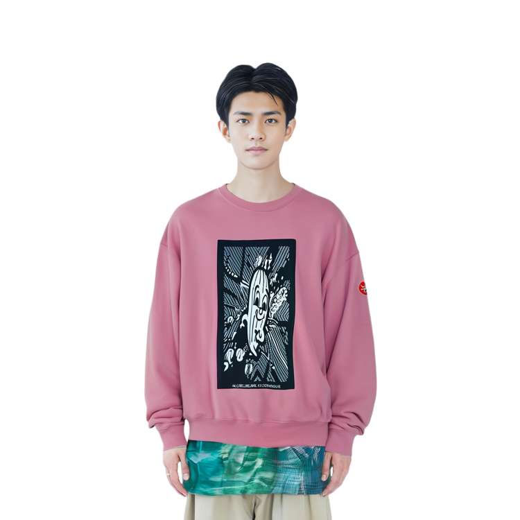 Details for Cav Empt 圖案印花圓領長袖衛衣 粉色 CGV7378
