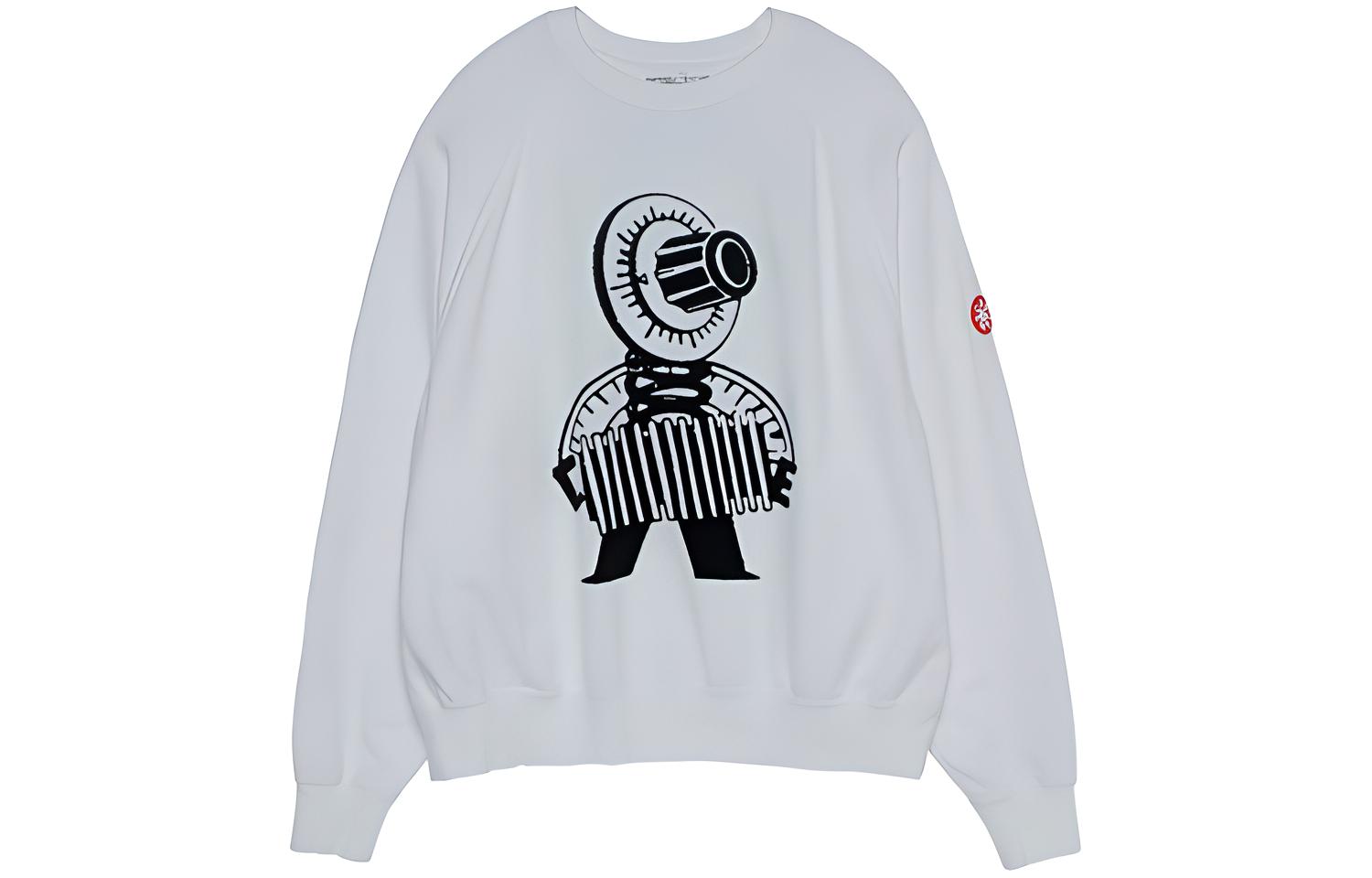 Cav Empt Graphic Print Oversized Long Sleeve Sweatshirt White Mens CES17CS23