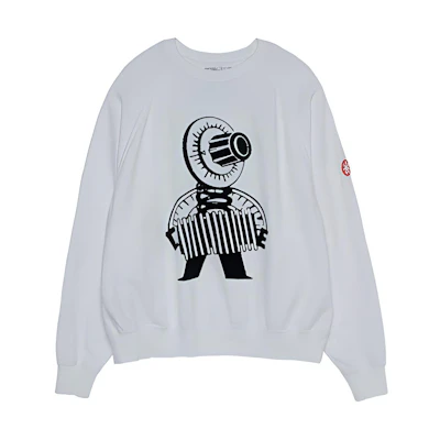 Cav Empt Graphic Print Oversized Long Sleeve Sweatshirt White Mens CES17CS23