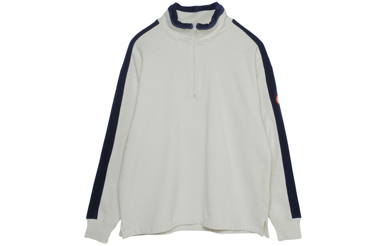 Cav Empt Half-Zip High Neck Pullover Sweatshirt White Unisex CES17CS10