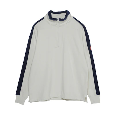 Cav Empt Half-Zip High Neck Pullover Sweatshirt White Unisex CES17CS10