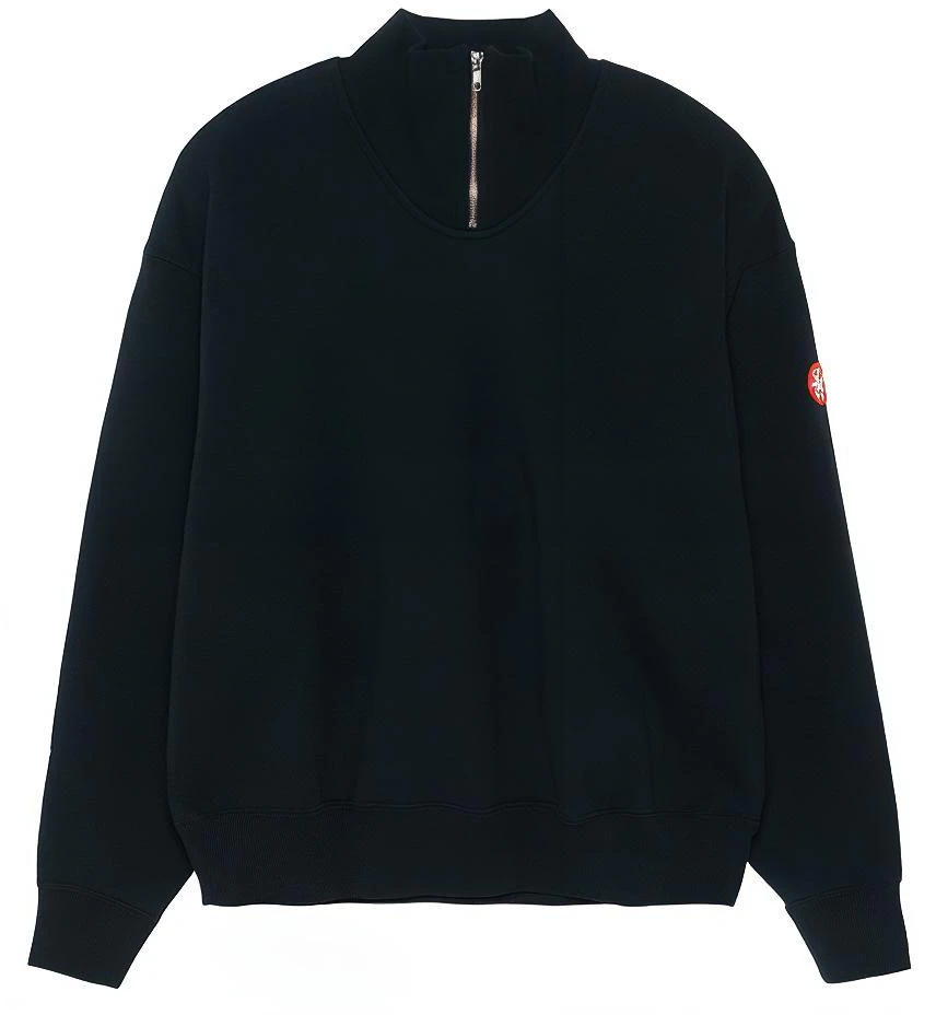 cav-empt-half-zip-pullover-sweatshirt-unisex-black-ces-18-cs-09