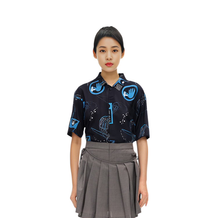 Purchase Cav Empt隐扣印花短袖衬衫男女同款黑色 CES19SH10