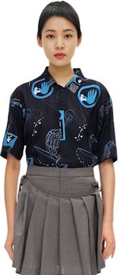 Cav Empt Hidden Button Printed Short Sleeve Shirt Unisex Black CES19SH10 Purchase Cav Empt Hidden Button Printed Short Sleeve Shirt Unisex Black CES19SH10