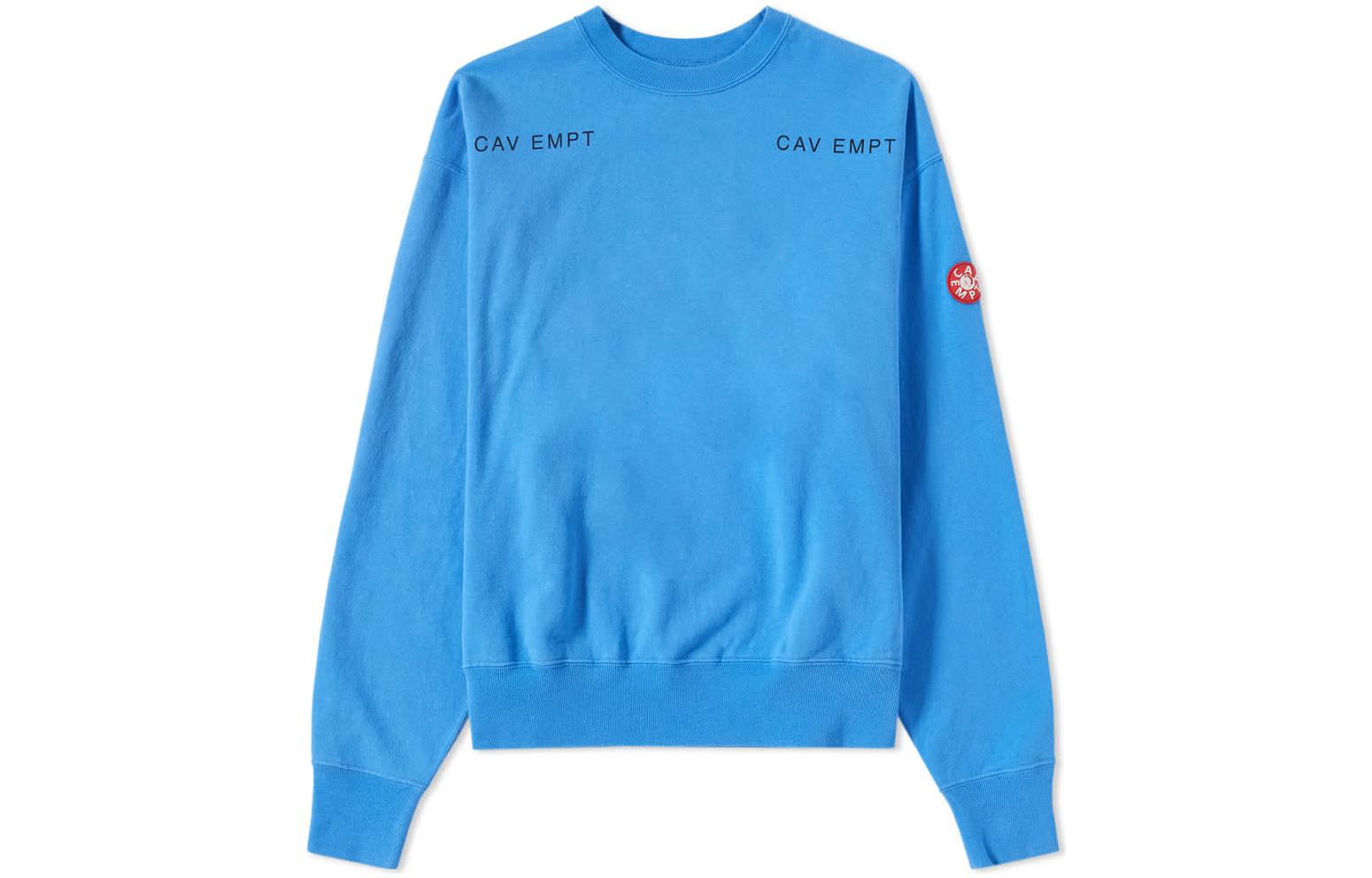 Cav Empt Letter Printed Crewneck Sweatshirt Blue () CES13CS01