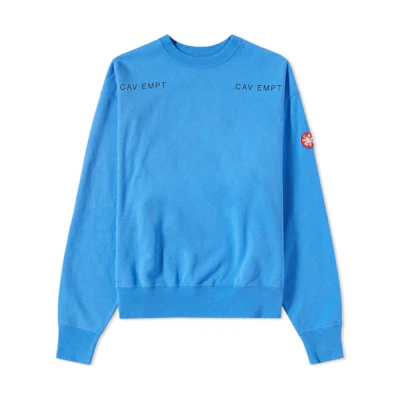 Cav Empt Letter Printed Crewneck Sweatshirt Blue () CES13CS01
