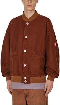 Cav Empt Logo Baseball Collar Button-Up Oversized Jacket Brown . CES24JK13-001 Order Cav Empt Logo Baseball Collar Button-Up Oversized Jacket Brown . CES24JK13-001