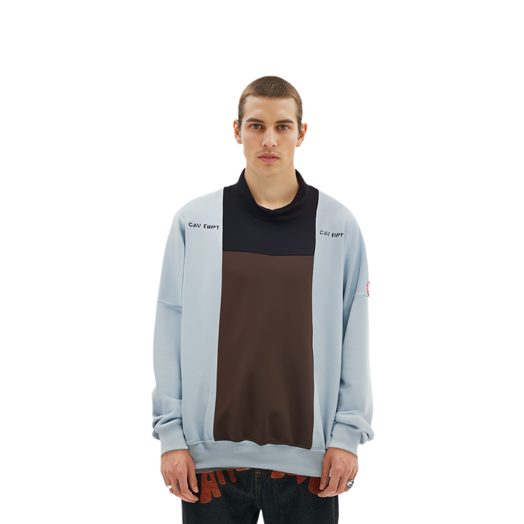 Shop Cav Empt Logo Contrast Turtleneck Sweatshirt Biru Pria. CES20CS09