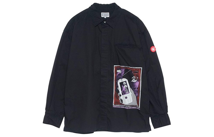 Cav Empt Long Sleeve Smartphone Patch Shirt Black CES16SH01