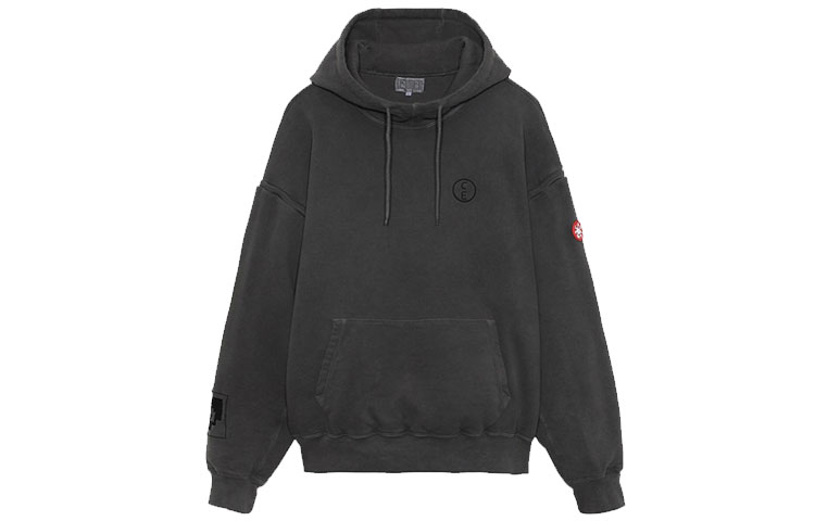 Cav Empt Loose Fit Embroidered Pullover Hoodie Charcoal Black CES20CS21
