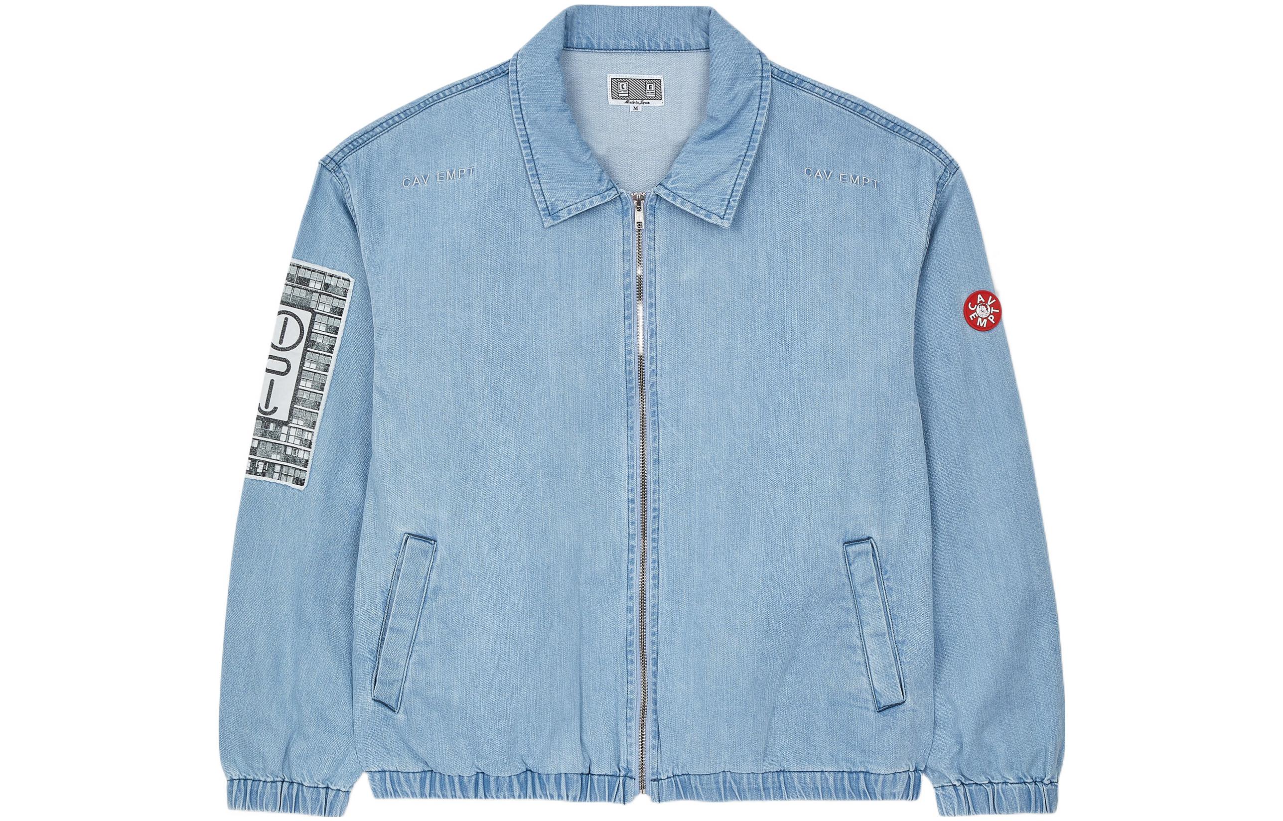 Cav Empt MD Coin-Op Existence Jacket Indigo Geometric Logo Zip-Up Blue Men’s Jacket CES21JK18