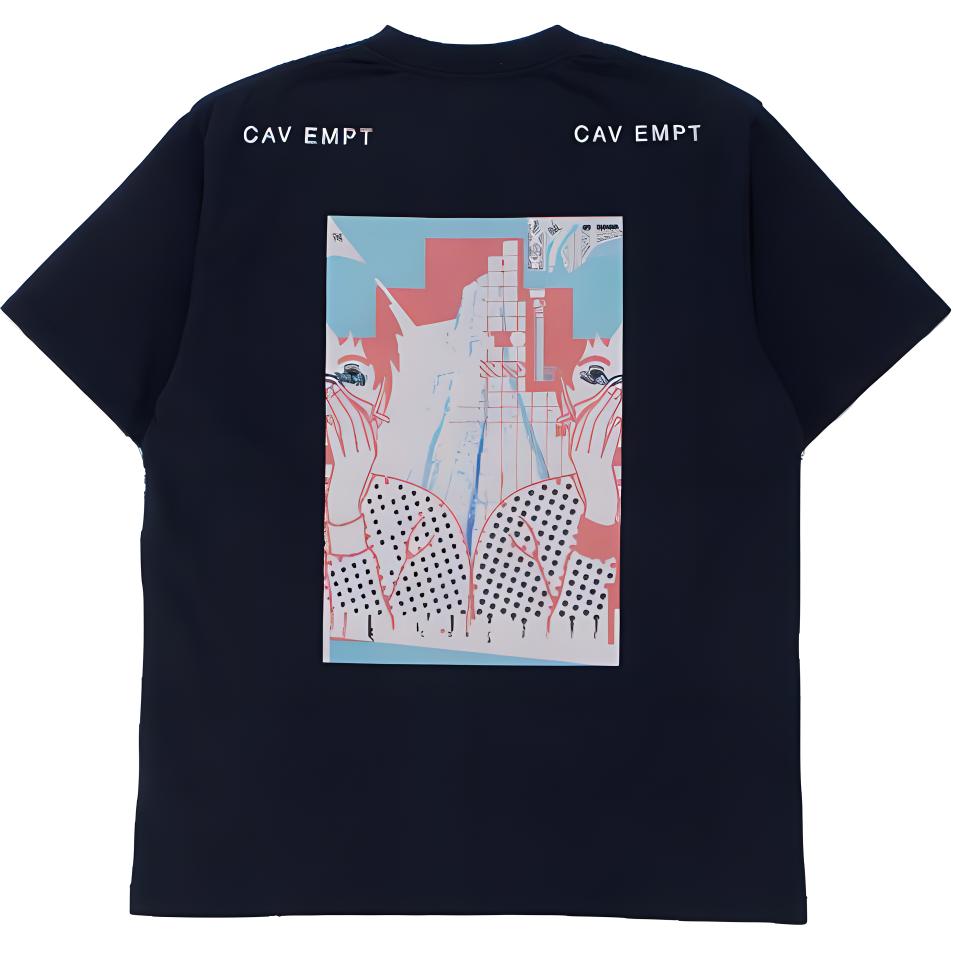 Order キャブエンプト MD コンクリートフェイスパーム グラフィック ユニセックス Tシャツ ブラック CES15T02