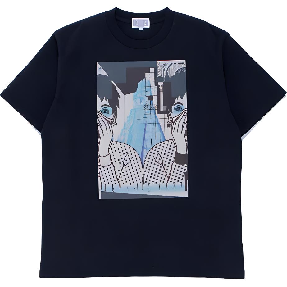 Lookbook キャブエンプト MD コンクリートフェイスパーム グラフィック ユニセックス Tシャツ ブラック CES15T02