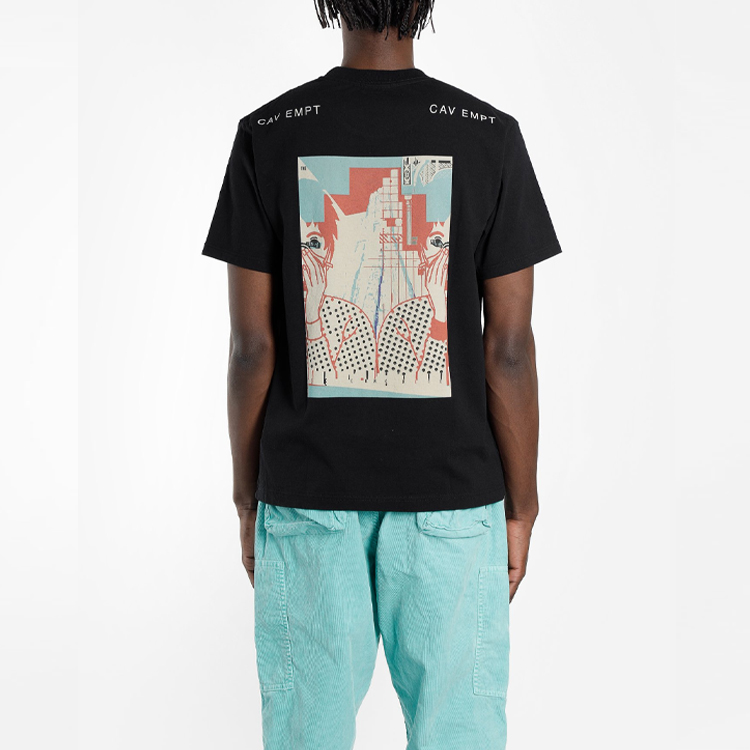 Purchase キャブエンプト MD コンクリートフェイスパーム グラフィック ユニセックス Tシャツ ブラック CES15T02