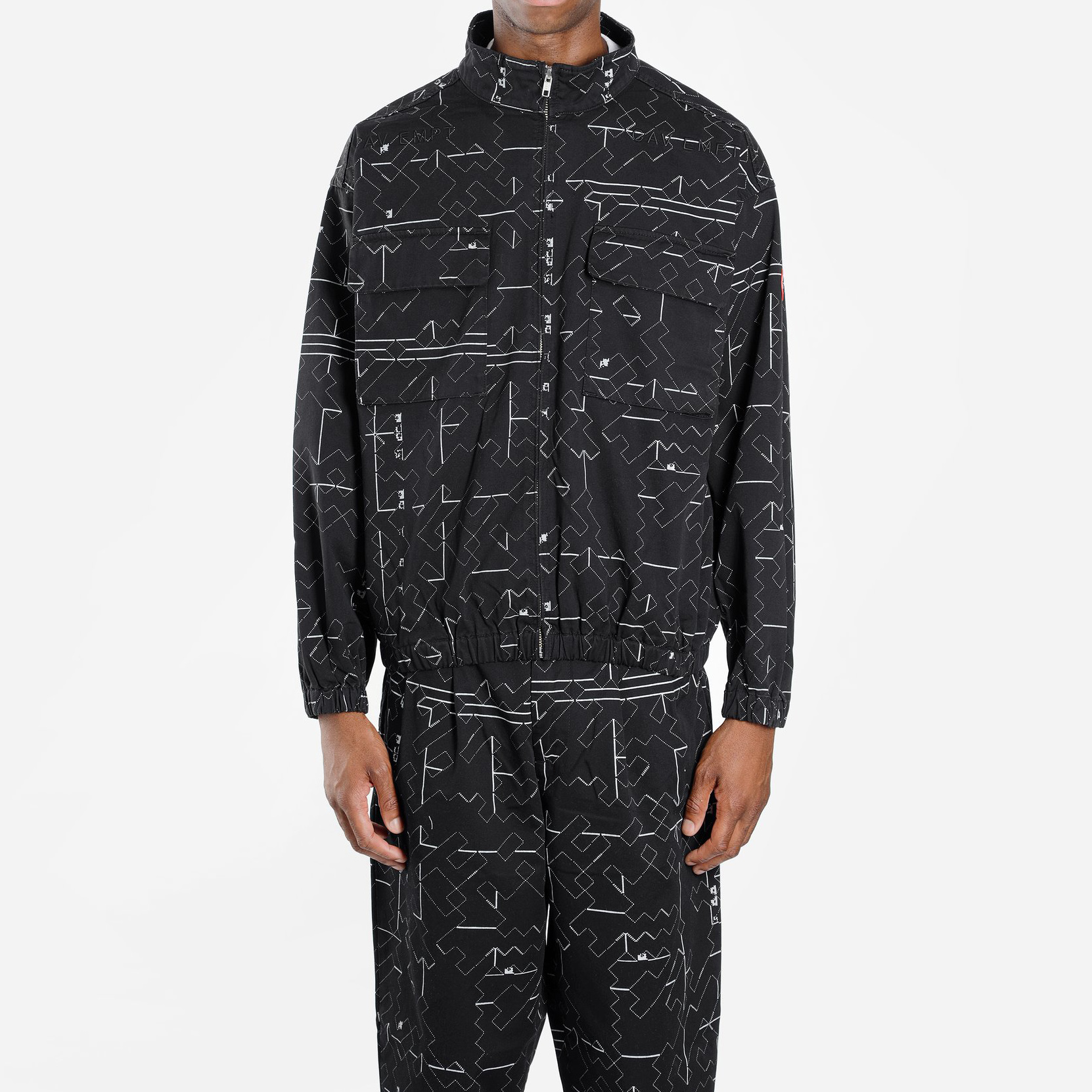 Lookbook Chaqueta Unisex Negra con Cremallera Cav Empt Noise 7. CES16JK13