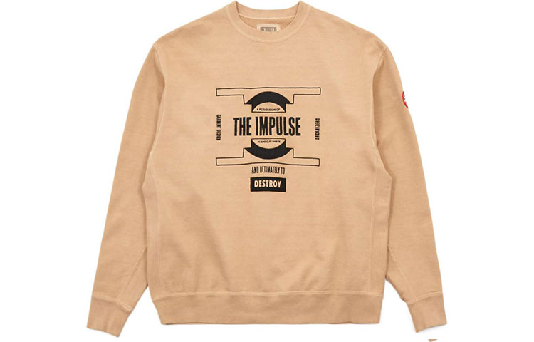 Cav Empt Overdye Impulse Crew Neck Brown Sweatshirt for Men. CES21CS10BROWN