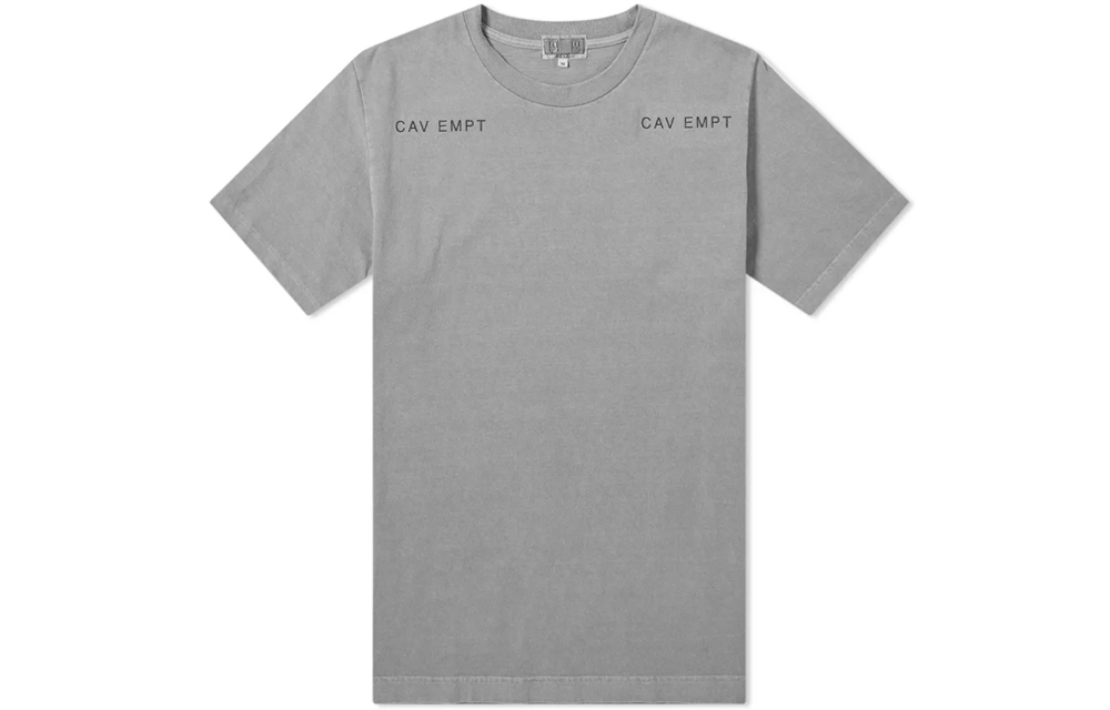 Lookbook Cav Empt Overdye Means End T-Shirt Unisex Warna Abu, Cetak Belakang CES15T12