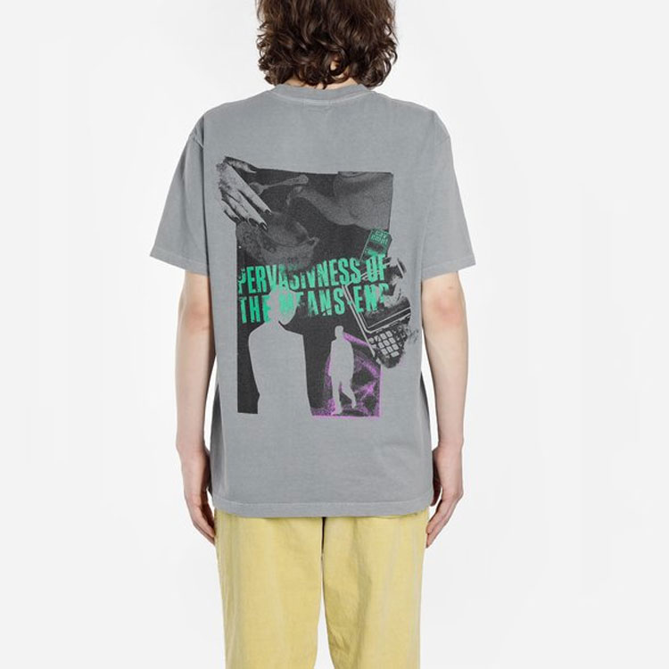 Purchase Cav Empt Overdye Means End T-Shirt Unisex Warna Abu, Cetak Belakang CES15T12