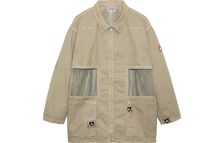 Order Jaket Khaki Cav Empt Overdye Mesh Window Unisex Loose Fit dengan Resleting. CES21JK09