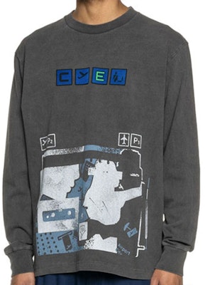 Cav Empt Overdye Printed Long Sleeve T-Shirt Unisex Black CES17LT05 Details for Cav Empt Overdye Printed Long Sleeve T-Shirt Unisex Black CES17LT05
