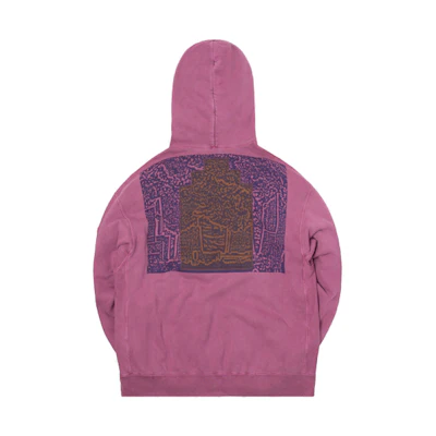 Cav Empt Overdye Smoky Heavy Hoodie Purple Unisex with Back Graphic CES16CS14