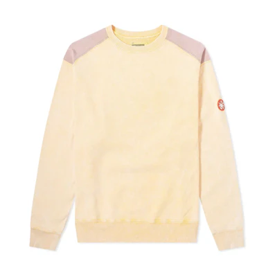 Cav Empt Overdyed Panel Crew Sweat Orange Unisex Pullover Sweater CES16CS10