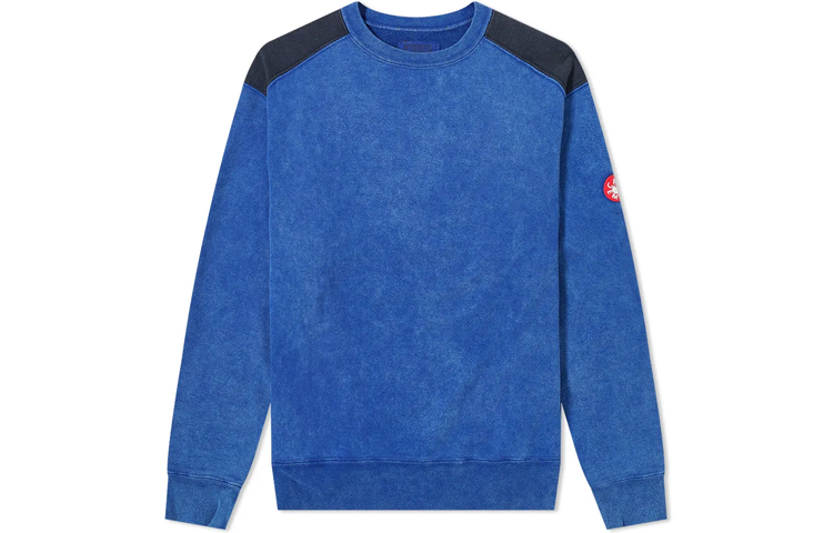 Cav Empt Overdyed Panel Crewneck Sweatshirt Unisex Blue CES16CS10BLUE