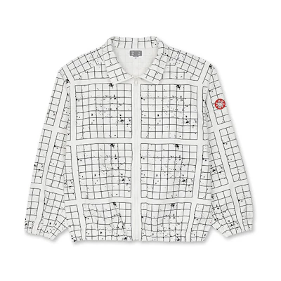 Cav Empt Paneled Grid Zip Jacket White - Long Sleeve Jacket. CESS2209
