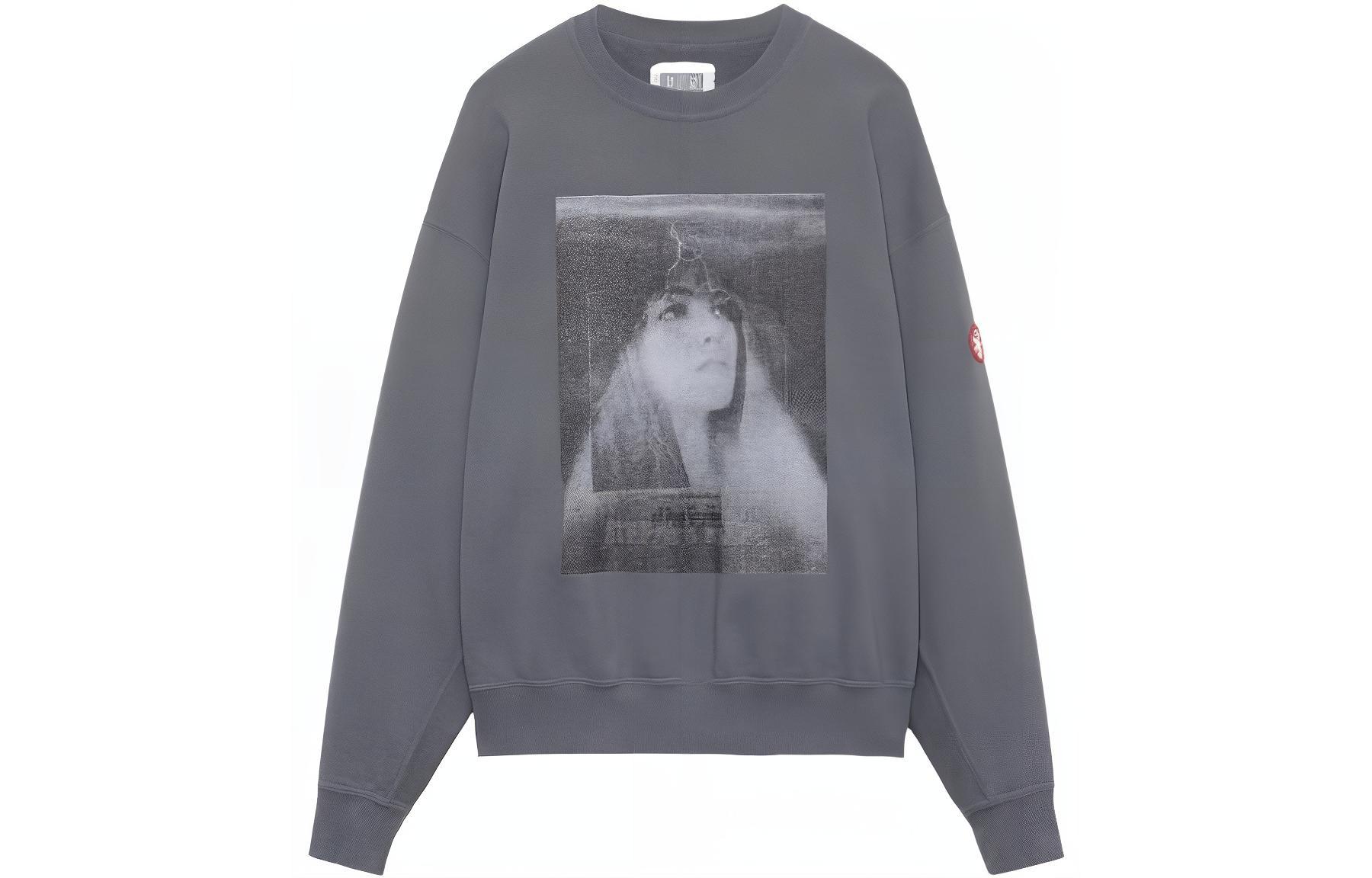 Cav Empt Pattern Print Pullover Sweatshirt Unisex Couple Style - Grey. CES21CS09