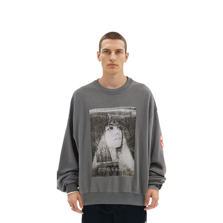 Details for Cav Empt 圖案印花灰色情侶款套頭衛衣 男女適用 CES21CS09