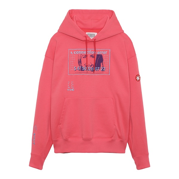 Cav Empt Pink Face Embroidery Hoodie Long-Sleeve for Men CES20CS16