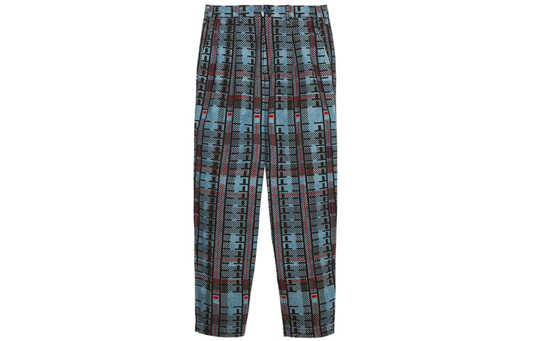 Cav Empt Plaid Print Casual Pants Unisex Blue CES19PT13