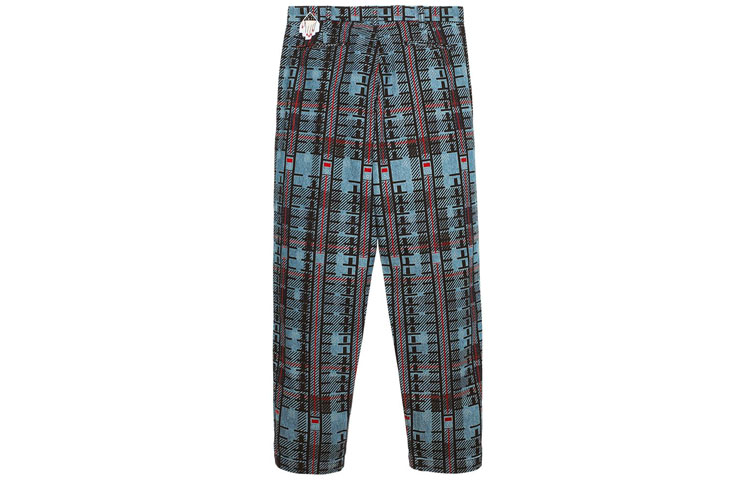 Lookbook Cav Empt Plaid Print Casual Pants Unisex Blue CES19PT13