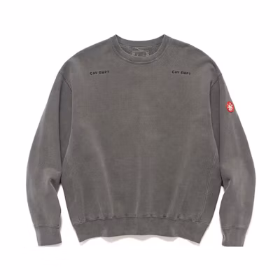 Cav Empt Plain Letter Embroidery Crewneck Sweatshirt Grey () CES23CS05