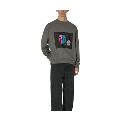 Cav Empt Printed Crewneck Pullover Sweatshirt Charcoal Grey - CES24CS03-001