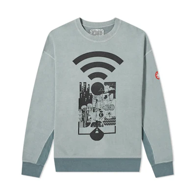 Cav Empt Range Crew Sweat Wi-Fi Pattern Pullover Unisex Sweatshirt Blue CES17CS03