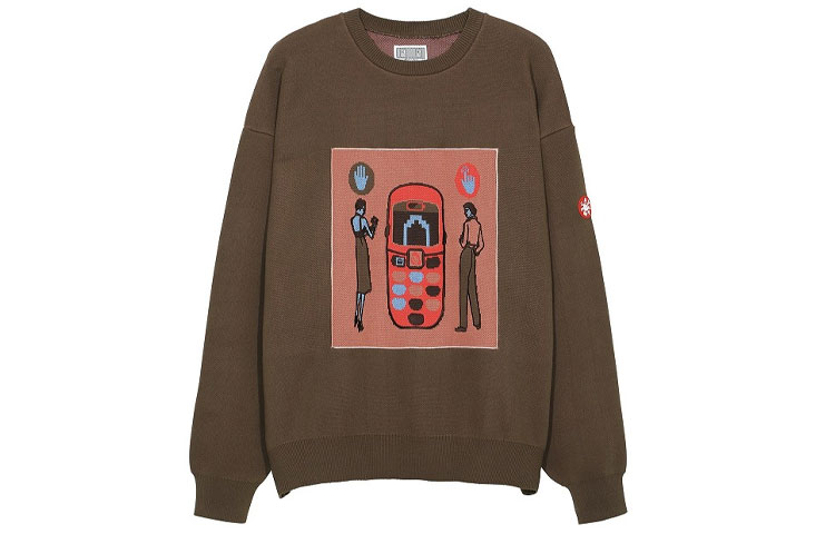 Order Cav Empt 後視圖提花針織毛衣 棕色 中性款. CES19KN02