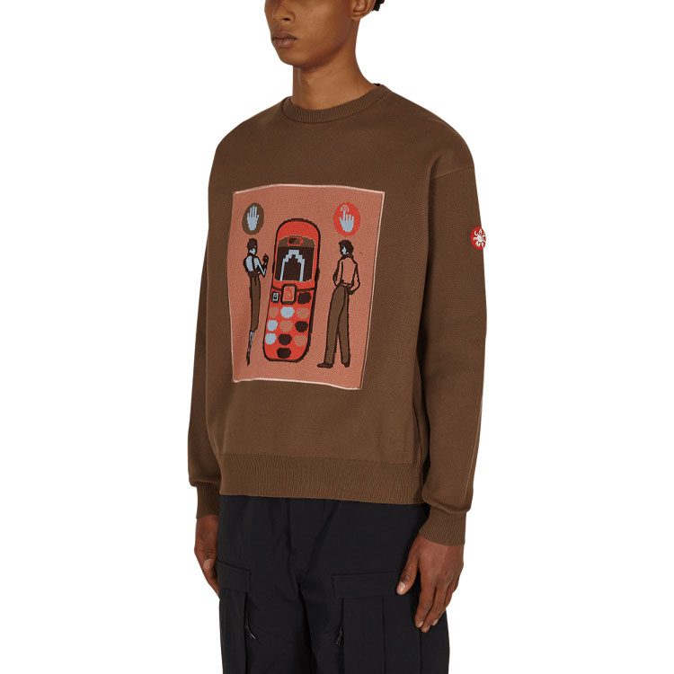 Details for Cav Empt 後視圖提花針織毛衣 棕色 中性款. CES19KN02