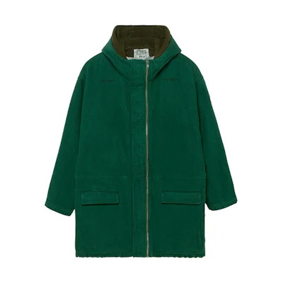 Cav Empt Reversible Fleece Hooded Jacket Green Loose Fit Outerwear CES18JK02