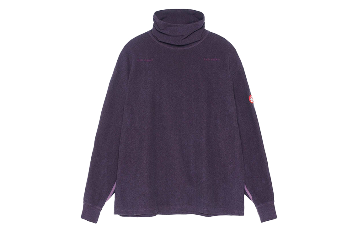 Cav Empt Ribbed Turtleneck Cotton Sweatshirt Unisex Purple CES18CS17