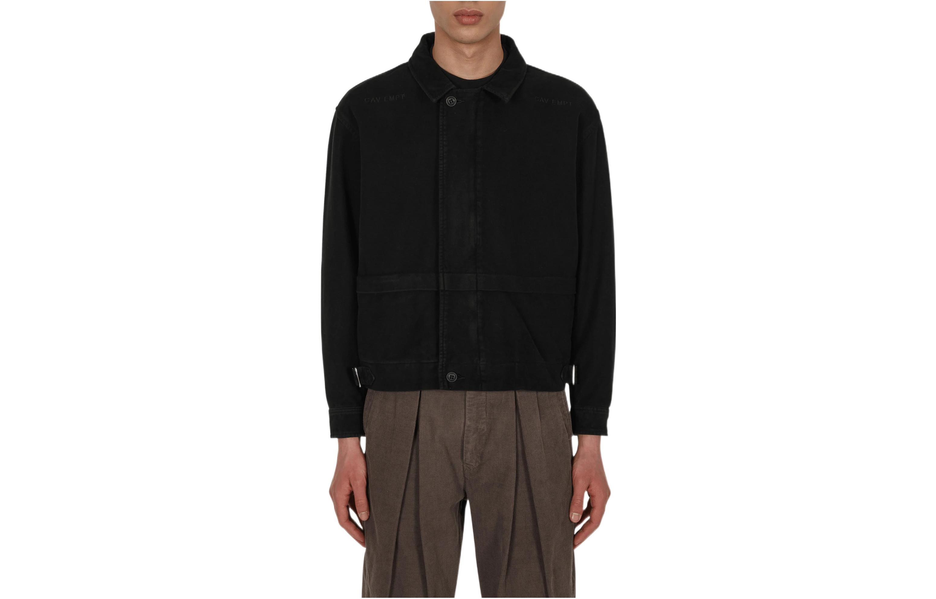 Cav Empt Solid Color Cotton Jacket Black CES21JK14