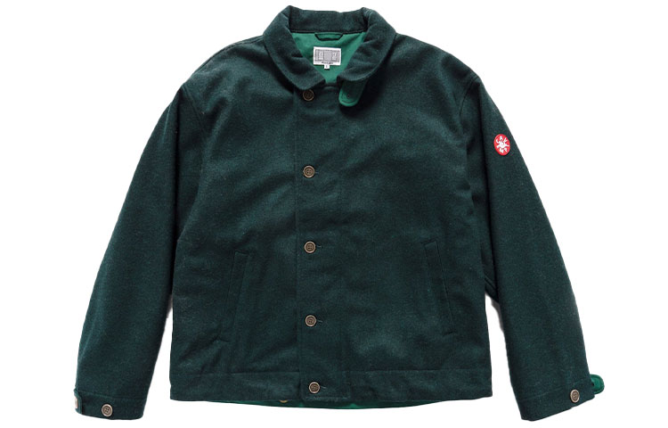Cav Empt Solid Color Long-Sleeve Button-Up Jacket - Green CES21JK02