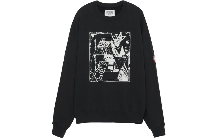 Cav Empt SS21 Abstract Print Crewneck Pullover Sweatshirt Black CES19CS01