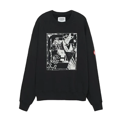 Cav Empt SS21 Abstract Print Crewneck Pullover Sweatshirt Black CES19CS01