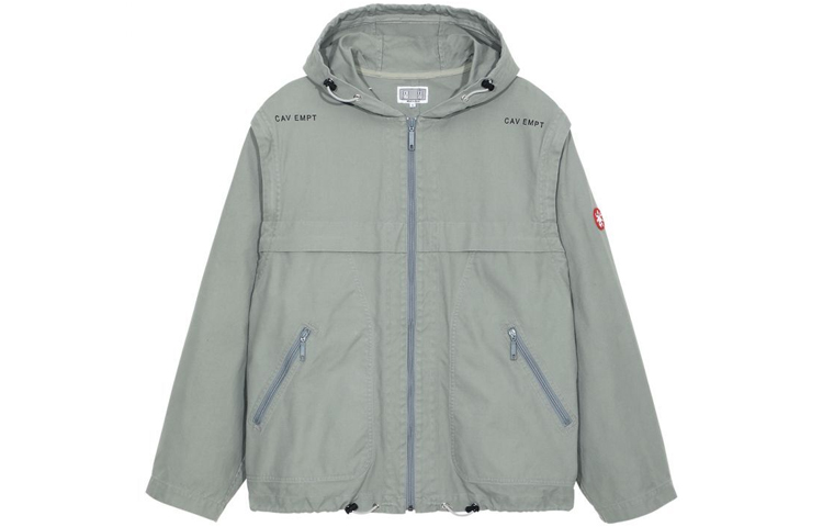 Cav Empt SS21 Detachable Hooded Jacket Loose Fit Gray Green CES19JK14