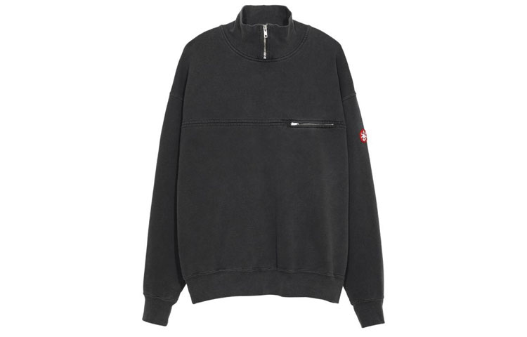 Cav Empt SS21 Half-Zip Pullover Sweatshirt Unisex Black CES19CS09