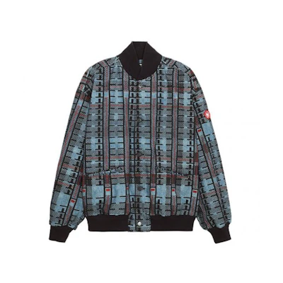 Cav Empt SS21 Indigo Plaid Denim Jacket with Shoulder Embroidery Unisex. CES19JK11