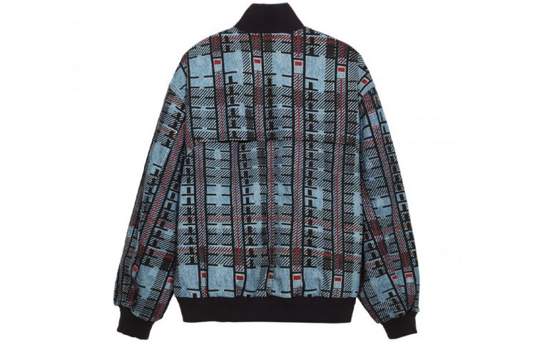 Lookbook 캡 엠프트 SS21 인디고 체크 데님 재킷 어깨 자수 유니섹스. CES19JK11